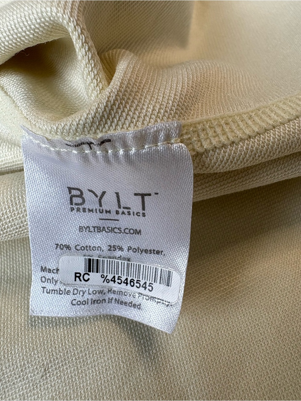 BYLT Drop Cut Lux Short Sleeve Curve Hem Crew Tee in Sage Yellow Sz M Athleisure - Picture 4 of 7